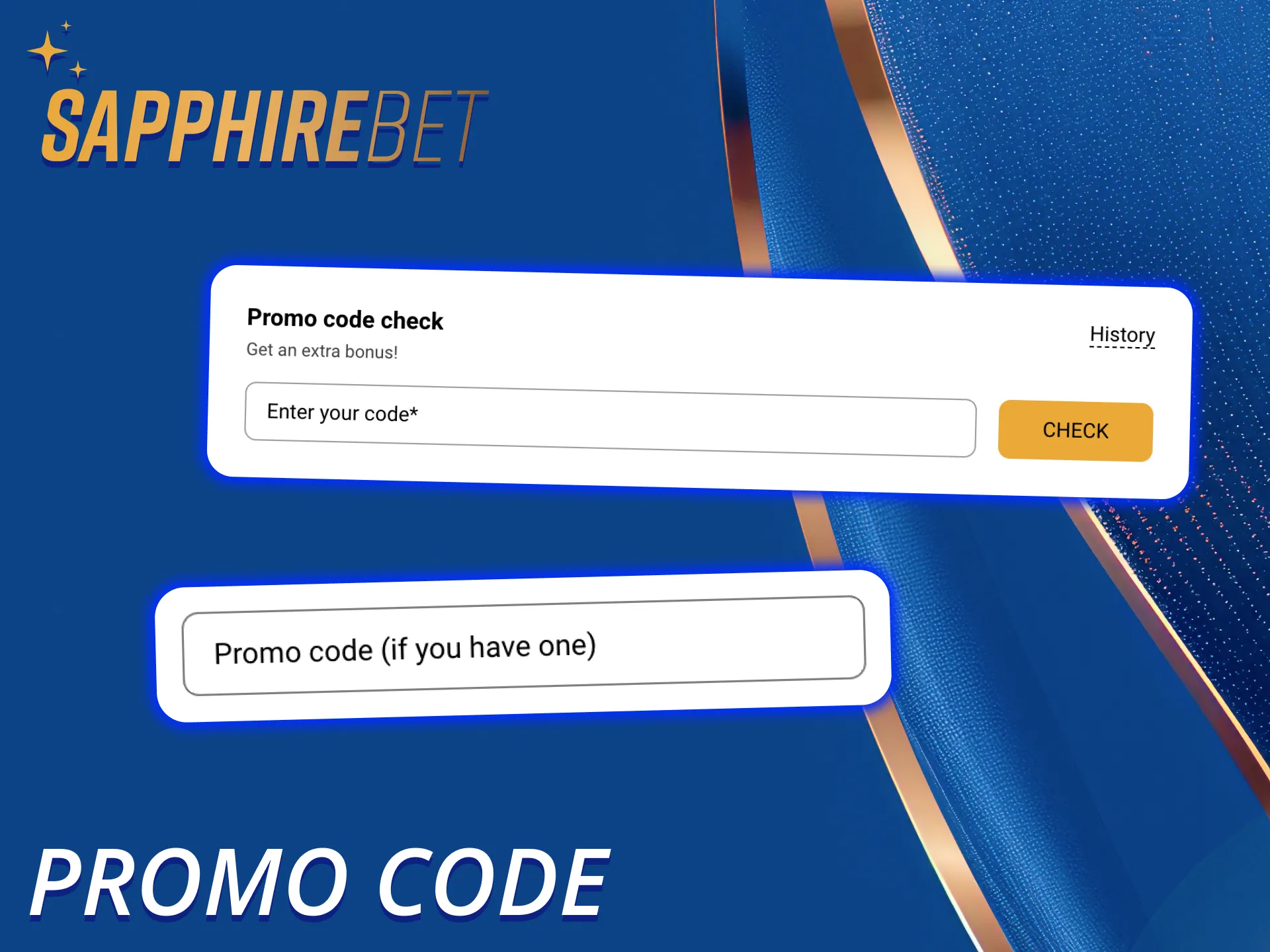 Use SapphireBet promo code to receive unique prizes upon registration.